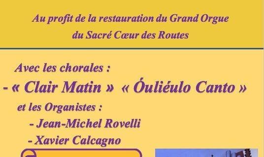 Grand concert au profit de la restauration du Grand Orgue du Sacré Cœur des Routes